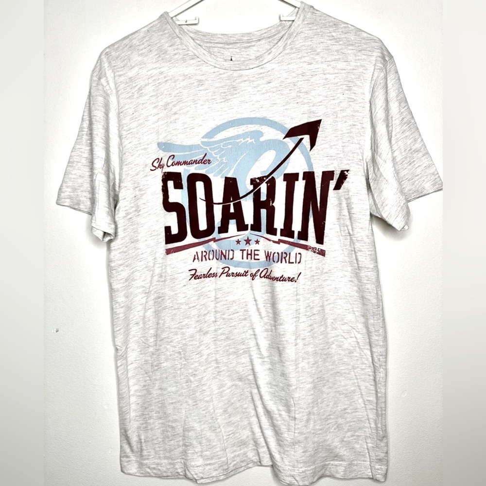 Disney Parks Soarin Around The World T-Shirt Size Men’s Small Grey Short Sleeve